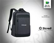 Mochila Personalizada em Poliéster com Detalhes em Couro Sintético e Compartimento para Notebook